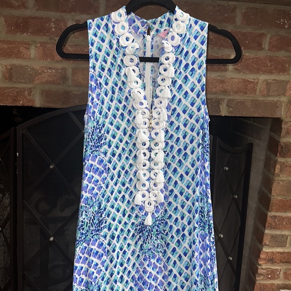 Lilly Pulitzer Jane Maxi Embroidered Shift Dress With Tassels, size 0 - Picture 3 of 10